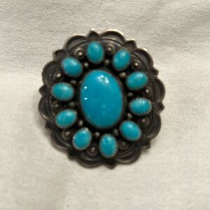 Large Navajo Sterling Silver Turquoise ring